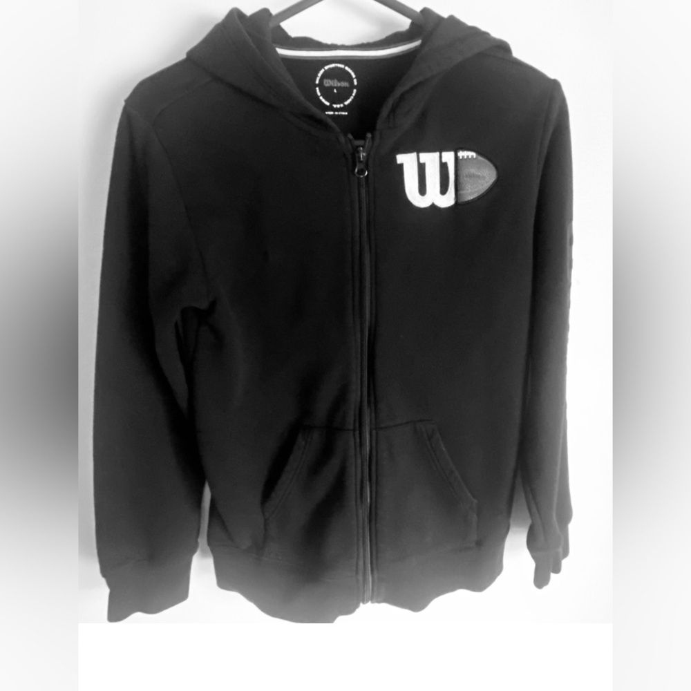 Wilson Black Zip-Up Hoodie with Logo